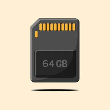Flat Memory Card Concept Illustration Stock Illustration