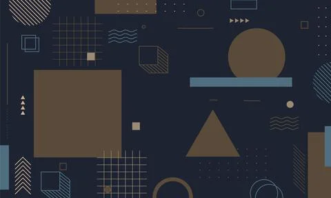 Flat memphis background. Abstract shape. Illustrazione stock