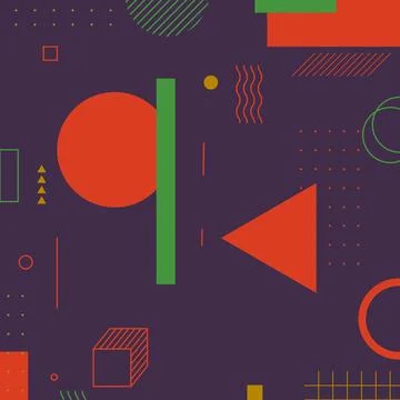 Flat memphis background. Abstract shape. Stock Illustration