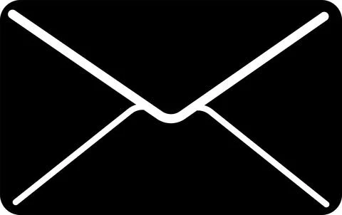 Flat message icon, letter, black silhouette. Vector illustration. Stock Illustration