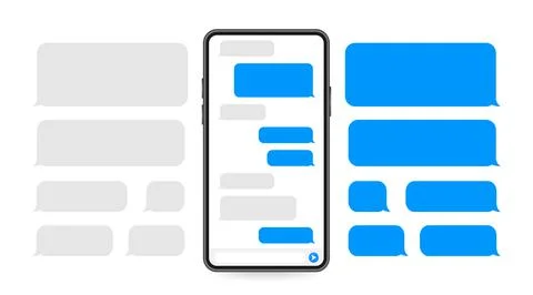 Flat Messages Bubbles. Chat interface. Message bubbles. Иллюстрация
