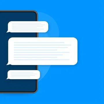 Flat Messages Bubbles. Chat interface. Message bubbles. 스톡 일러스트