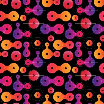 Flat metaball seamless pattern Stock Illustration