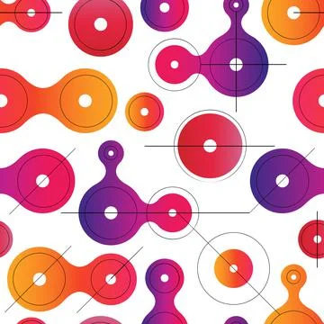 Flat metaball seamless pattern Stock Illustration