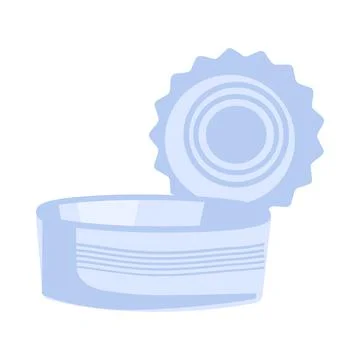 Flat Metal Waste Empty Open Tin Can Icon Stock Illustration