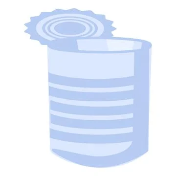 Flat Metal Waste Empty Tin Can Icon Stock Illustration