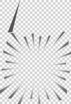 Flat metallic gradient burst is radiating triangle rays from central circle, イラスト素材