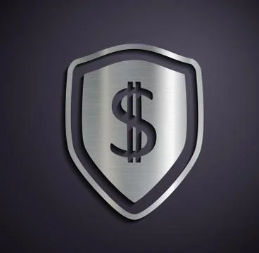 Flat metallic logo dollar. Stock-Illustration