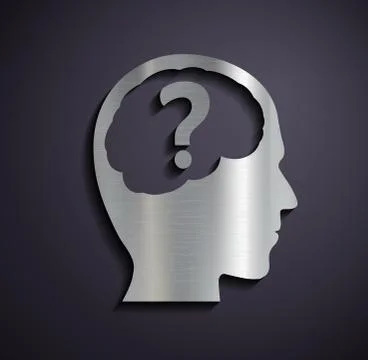 Flat metallic logo of a human head. イラスト素材
