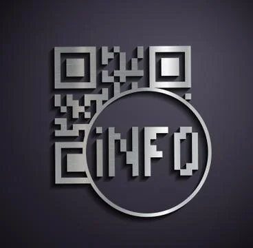 Flat metallic logo qr code. Stock Illustration