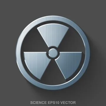 Flat metallic Science 3D icon. Polished Steel Radiation on Gray background. EPS イラスト素材