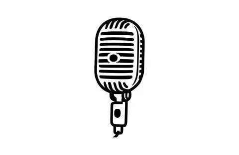 Flat Microphone icon symbol vector Illustration. Stock Illustration