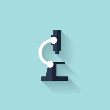 Flat microscope icon. Health care. 스톡 일러스트