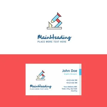 Flat Microscope Logo and Visiting Card Template. Busienss Concept Logo Design Stockillustratie