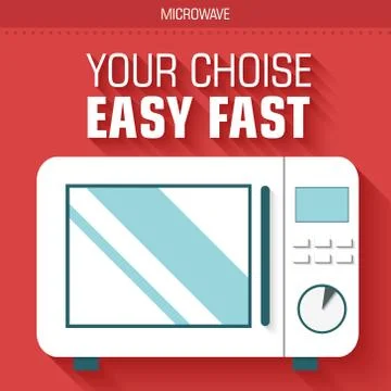 Flat microwave kitchen equipment background illustration concept Stock Illustration