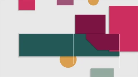 Flat minimal geometric abstract motion design with colorful elements Stock Footage 319001540