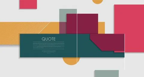 Flat minimal geometric abstract poster design with colorful elements Illustrazione stock