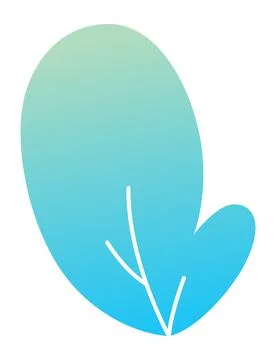 Flat minimal leaf of bush, shrub, tree, wild plant icon. Cartoon park or garden Ilustração Stock