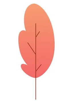 Flat minimal leaf of bush, shrub, tree, wild plant icon. Cartoon park or garden Stock Illustration