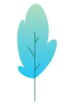Flat minimal leaf of bush, shrub, tree, wild plant icon. Cartoon park or garden Illustrazione stock