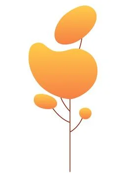 Flat minimal leaf of bush, shrub, tree, wild plant icon. Cartoon park or garden 스톡 일러스트