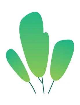 Flat minimal leaf of bush, shrub, tree, wild plant icon. Cartoon park or garden Stock Illustration