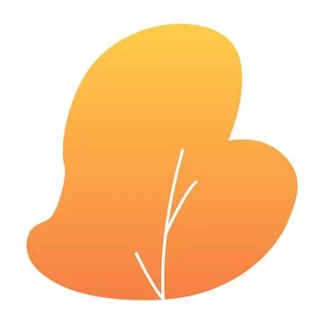 Flat minimal leaf of bush, shrub, tree, wild plant icon. Cartoon park or garden Ilustração Stock