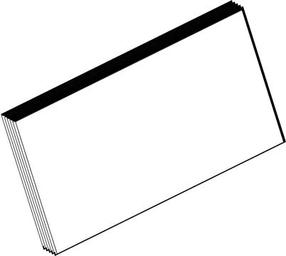 A flat, minimal rendering of a rectangular book with white cover and black .. Stock Illustration