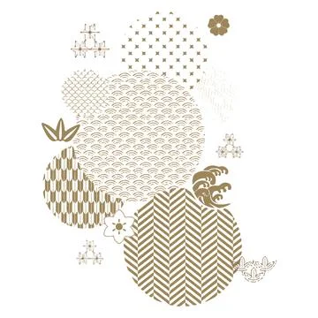 A flat minimal unique circular shape abstract pattern Stock Illustration