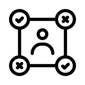 Flat Minimal User Network Icon  Modern Outline Symbol for Connection and Co.. Stock Illustration