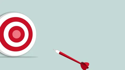 Flat minimalist animation of a dart missing target animation Stock Footage 334766135