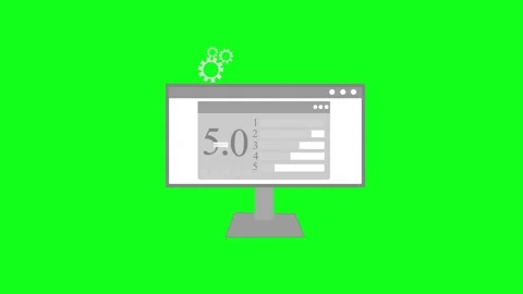 Flat minimalist animation of a desktop computer monitor with a browser window Stock Footage 337023229