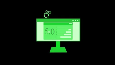 Flat minimalist animation of a desktop computer monitor with a browser window Stock Footage 337023251