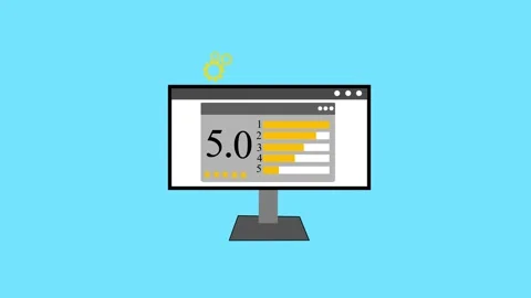 Flat minimalist animation of a desktop computer monitor with a browser window Stock Footage 337023273