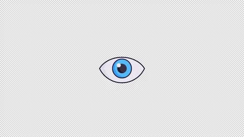 Flat Minimalist Blue Blinking Eye Animated Icon for Security UI Stock Footage 330717585