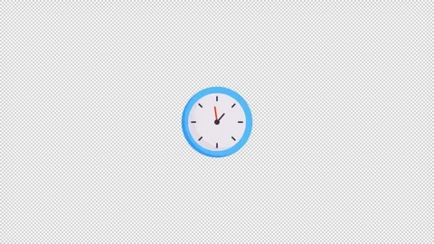 Flat Minimalist Blue Clock Animated Icon for UI Design and Time Management Stock Footage 330717135