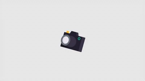 Flat Minimalist Camera Animated Icon for Photography Apps and Social Media Stock Footage 330717195