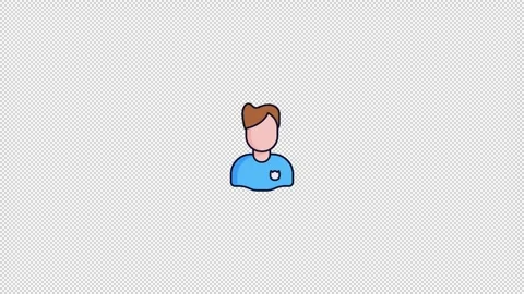 Flat Minimalist Character Avatar Animated Icon for User Profile UI and App 스톡 동영상 330717643