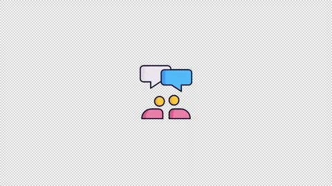 Flat Minimalist Communication Animated Icon for Chat UI and Social Networking Video stock 330706369
