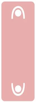 A flat minimalist illustration featuring pink banner with abstract figure ico Stock Illustration