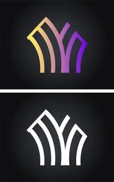 Flat minimalist logo design isolated on white background イラスト素材