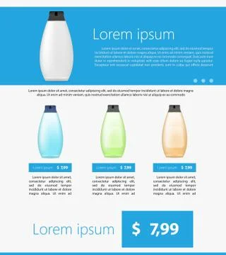 Flat minimalist vector template business design. Shampoo. Stock Illustration