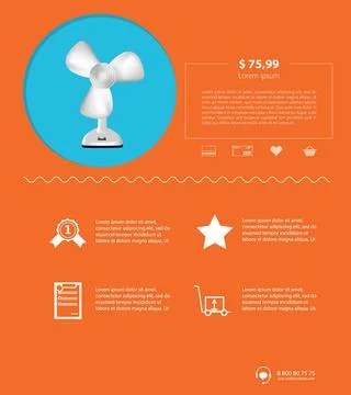 Flat minimalist vector template business design. Ventilator Flat vector il... 스톡 사진