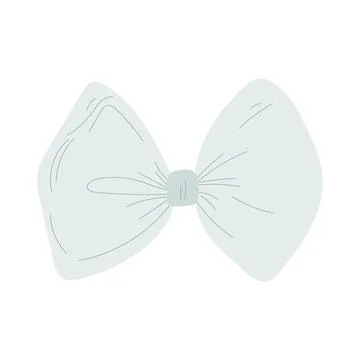 Flat mint green bow with clean lines and soft tones, great for spring clipart Stock Illustration