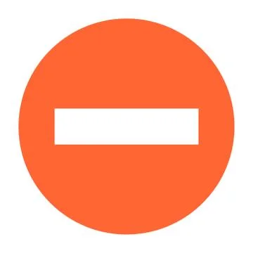 Flat minus icon circle subtraction sign button Illustrazione stock