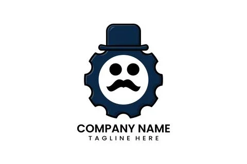 Flat mister gear mechanical engineering logo イラスト素材