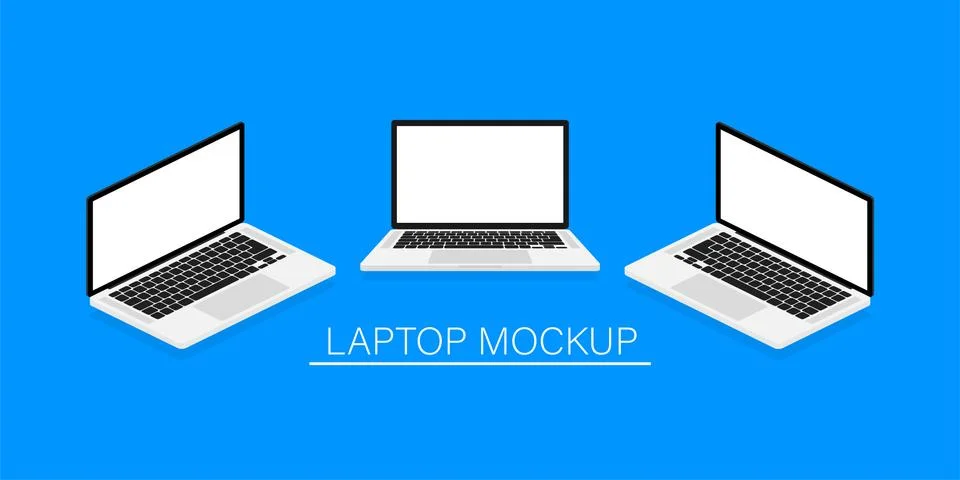 Flat mock up laptop for web site design. Awesome mock up laptop, great design イラスト素材