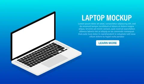 Flat mock up laptop for web site design. Awesome mock up laptop, great design 스톡 일러스트