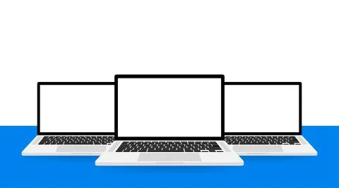 Flat mock up laptop for web site design. Awesome mock up laptop, great design 스톡 일러스트