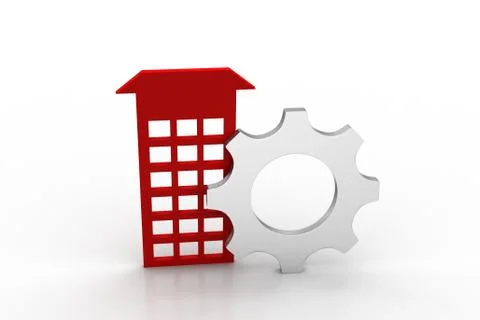 Flat model with gear Free Stock Illustration